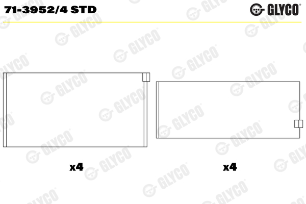 Big End Bearings - 71-3952/4 STD GLYCO