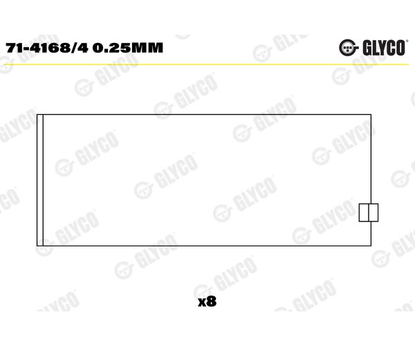 Big End Bearings - 71-4168/4 0.25MM GLYCO