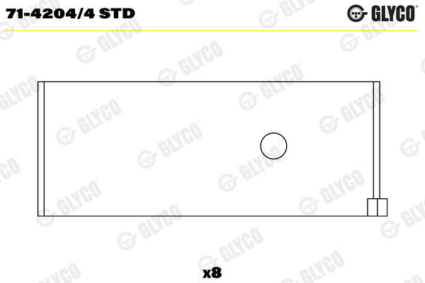 Big End Bearings - 71-4204/4 STD GLYCO