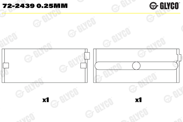 Crankshaft Bearings - 72-2439 0.25MM GLYCO