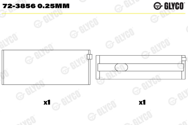 Cuscinetto albero a gomiti - 72-3856 0.25MM GLYCO