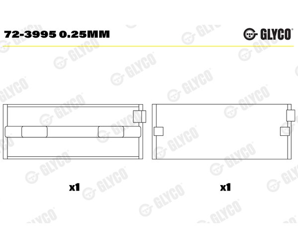 Crankshaft Bearings - 72-3995 0.25MM GLYCO