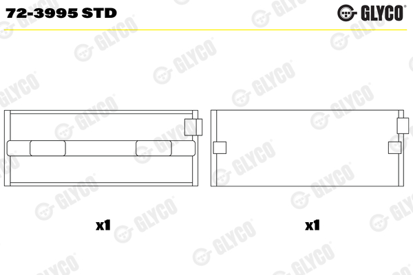 Подшипник коленвала - 72-3995 STD GLYCO