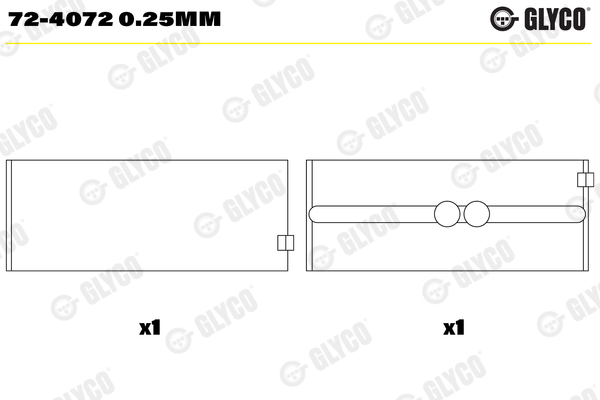 Cuscinetto albero a gomiti - 72-4072 0.25MM GLYCO