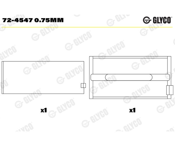Crankshaft Bearings - 72-4547 0.75MM GLYCO