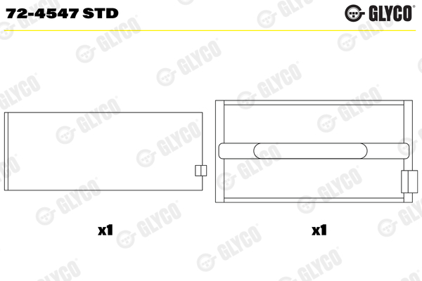 Crankshaft Bearings - 72-4547 STD GLYCO