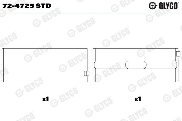 Подшипник коленвала - 72-4725 STD GLYCO