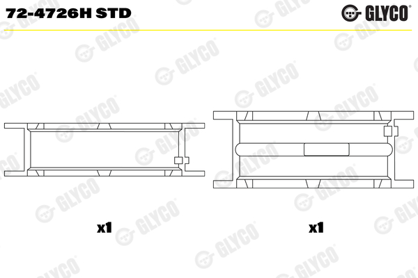Crankshaft Bearings - 72-4726H STD GLYCO
