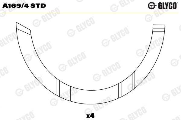 Spessore di registro,Albero a gomiti - A169/4 STD GLYCO