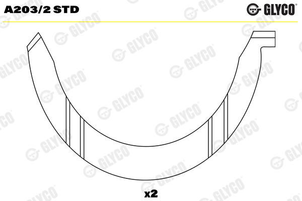 Thrust Washer, crankshaft - A203/2 STD GLYCO