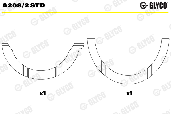 Thrust Washer, crankshaft - A208/2 STD GLYCO
