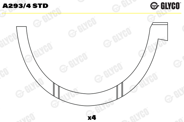 atraminis tarpiklis, alkūninis velenas - A293/4 STD GLYCO