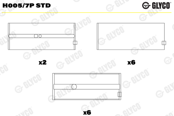 Crankshaft Bearings - H005/7P STD GLYCO