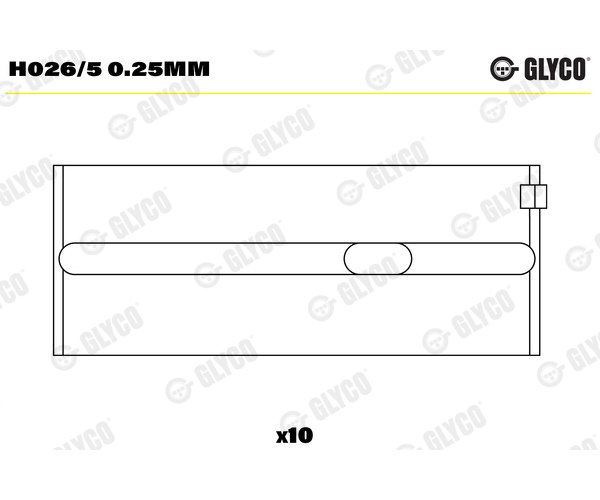 Crankshaft Bearings - H026/5 0.25MM GLYCO