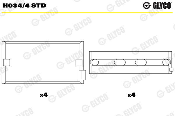 Crankshaft Bearings - H034/4 STD GLYCO