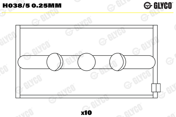 Crankshaft Bearings - H038/5 0.25MM GLYCO