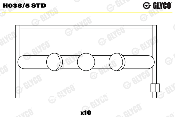 Crankshaft Bearings - H038/5 STD GLYCO