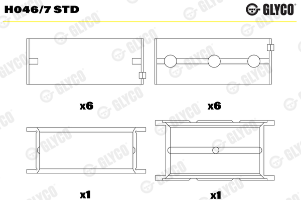 Crankshaft Bearings - H046/7 STD GLYCO