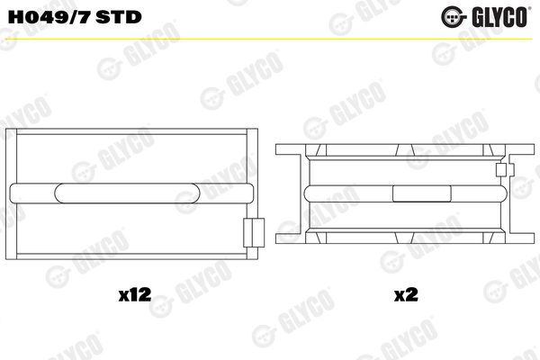 Crankshaft Bearings - H049/7 STD GLYCO