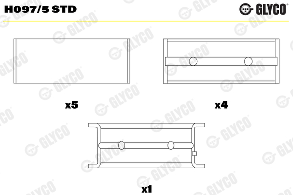 Crankshaft Bearings - H097/5 STD GLYCO