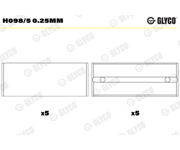 Crankshaft Bearings - H098/5 0.25MM GLYCO