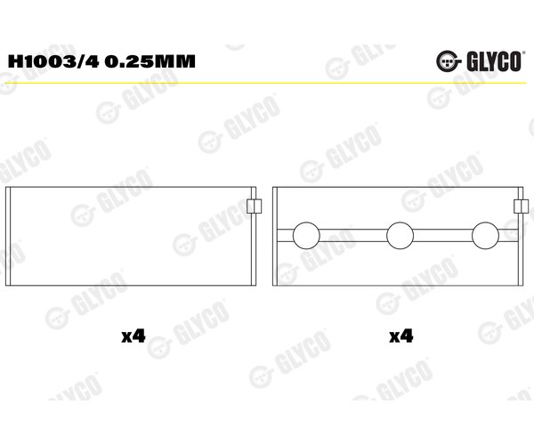 Crankshaft Bearings - H1003/4 0.25MM GLYCO