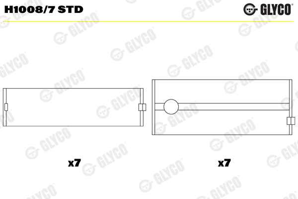 Crankshaft Bearings - H1008/7 STD GLYCO