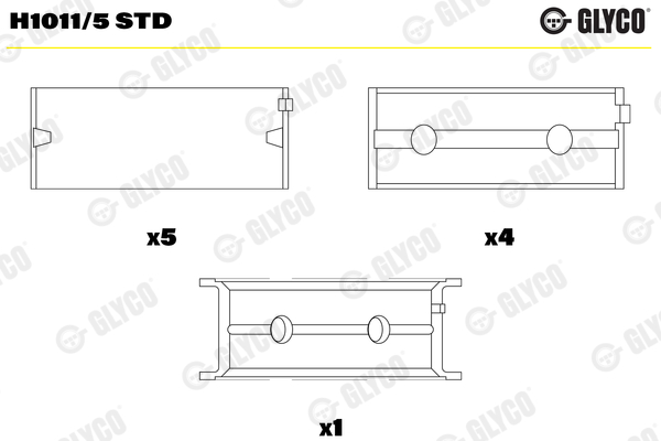 Подшипник коленвала - H1011/5 STD GLYCO