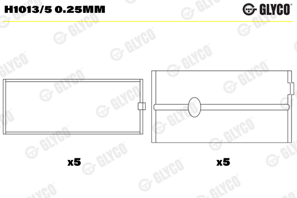 Crankshaft Bearings - H1013/5 0.25MM GLYCO