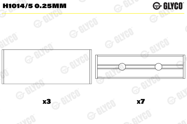 Crankshaft Bearings - H1014/5 0.25MM GLYCO
