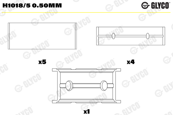 Crankshaft Bearings - H1018/5 0.50MM GLYCO