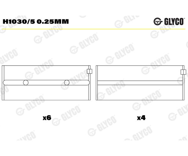 Crankshaft Bearings - H1030/5 0.25MM GLYCO