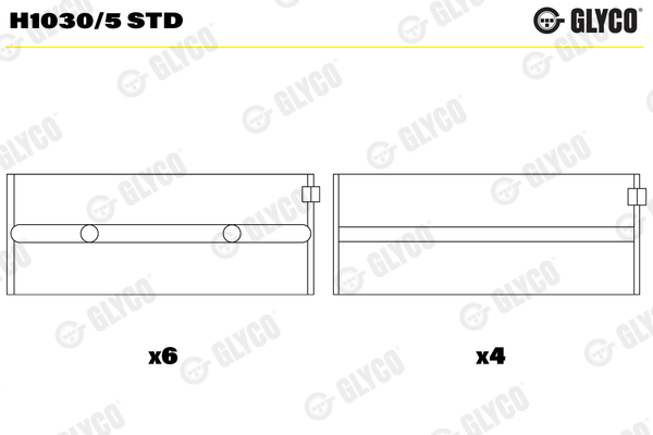 Crankshaft Bearings - H1030/5 STD GLYCO