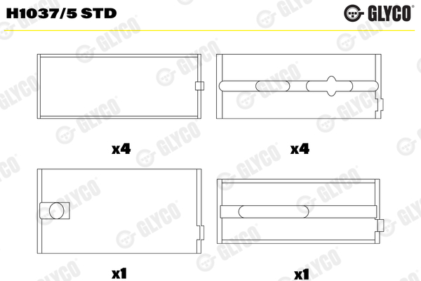 Crankshaft Bearings - H1037/5 STD GLYCO