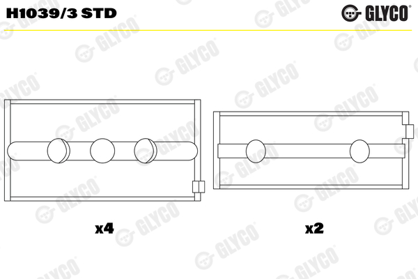 Crankshaft Bearings - H1039/3 STD GLYCO