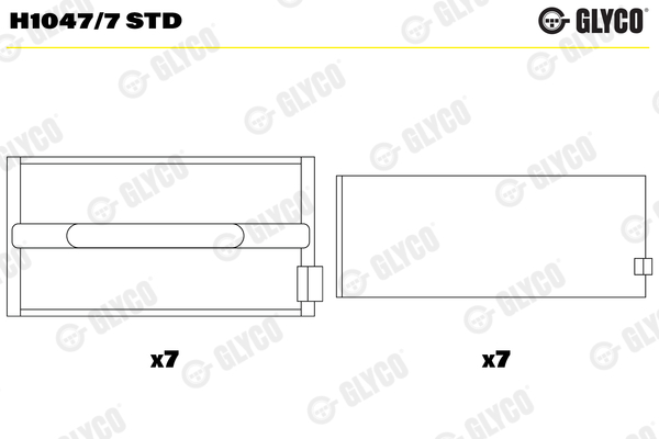 Crankshaft Bearings - H1047/7 STD GLYCO