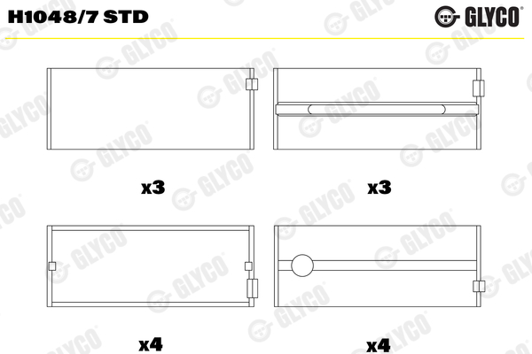 Cuscinetto albero a gomiti - H1048/7 STD GLYCO
