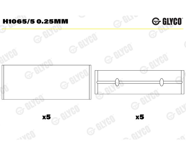 Crankshaft Bearings - H1065/5 0.25MM GLYCO