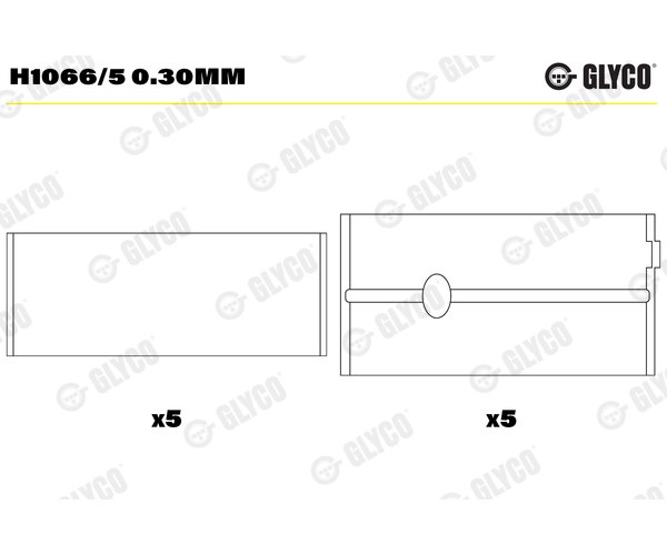 Crankshaft Bearings - H1066/5 0.30MM GLYCO