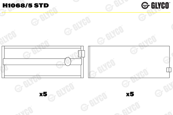 Cuscinetto albero a gomiti - H1068/5 STD GLYCO