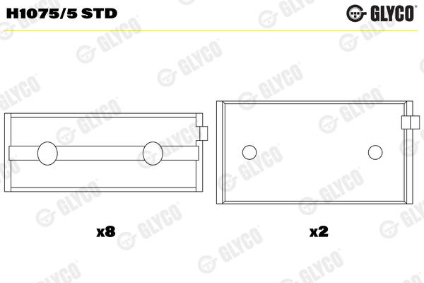 Crankshaft Bearings - H1075/5 STD GLYCO