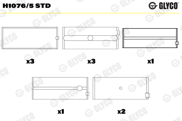 Cuscinetto albero a gomiti - H1076/5 STD GLYCO