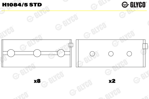 Crankshaft Bearings - H1084/5 STD GLYCO