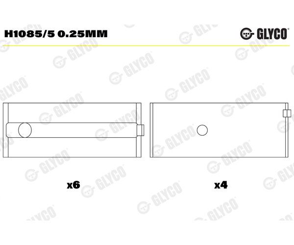Crankshaft Bearings - H1085/5 0.25MM GLYCO