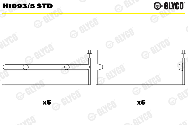 Crankshaft Bearings - H1093/5 STD GLYCO