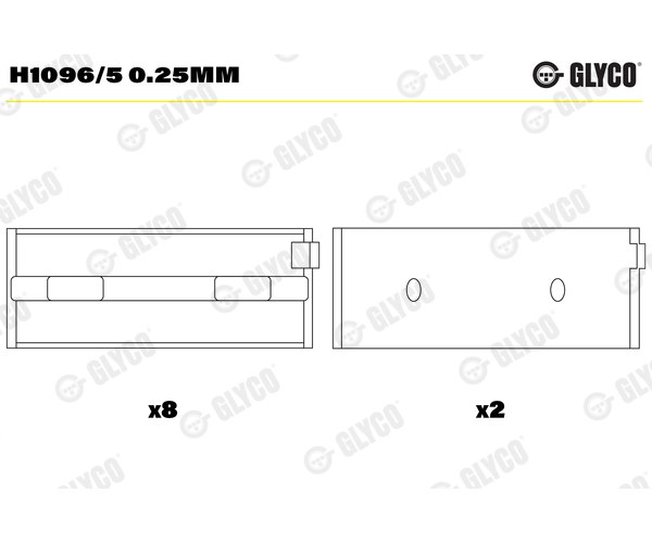Crankshaft Bearings - H1096/5 0.25MM GLYCO