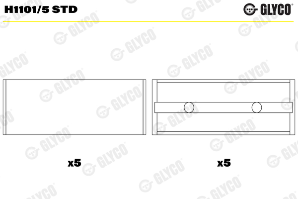 Cuscinetto albero a gomiti - H1101/5 STD GLYCO