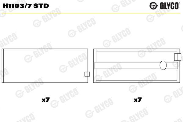 Cuscinetto albero a gomiti - H1103/7 STD GLYCO