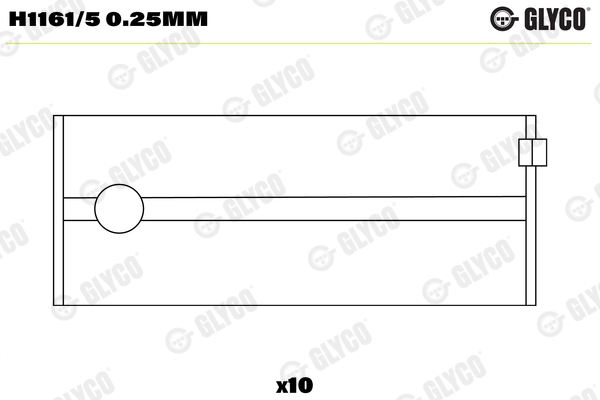 Crankshaft Bearings - H1161/5 0.25MM GLYCO