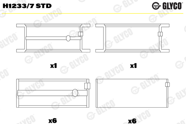Cuscinetto albero a gomiti - H1233/7 STD GLYCO